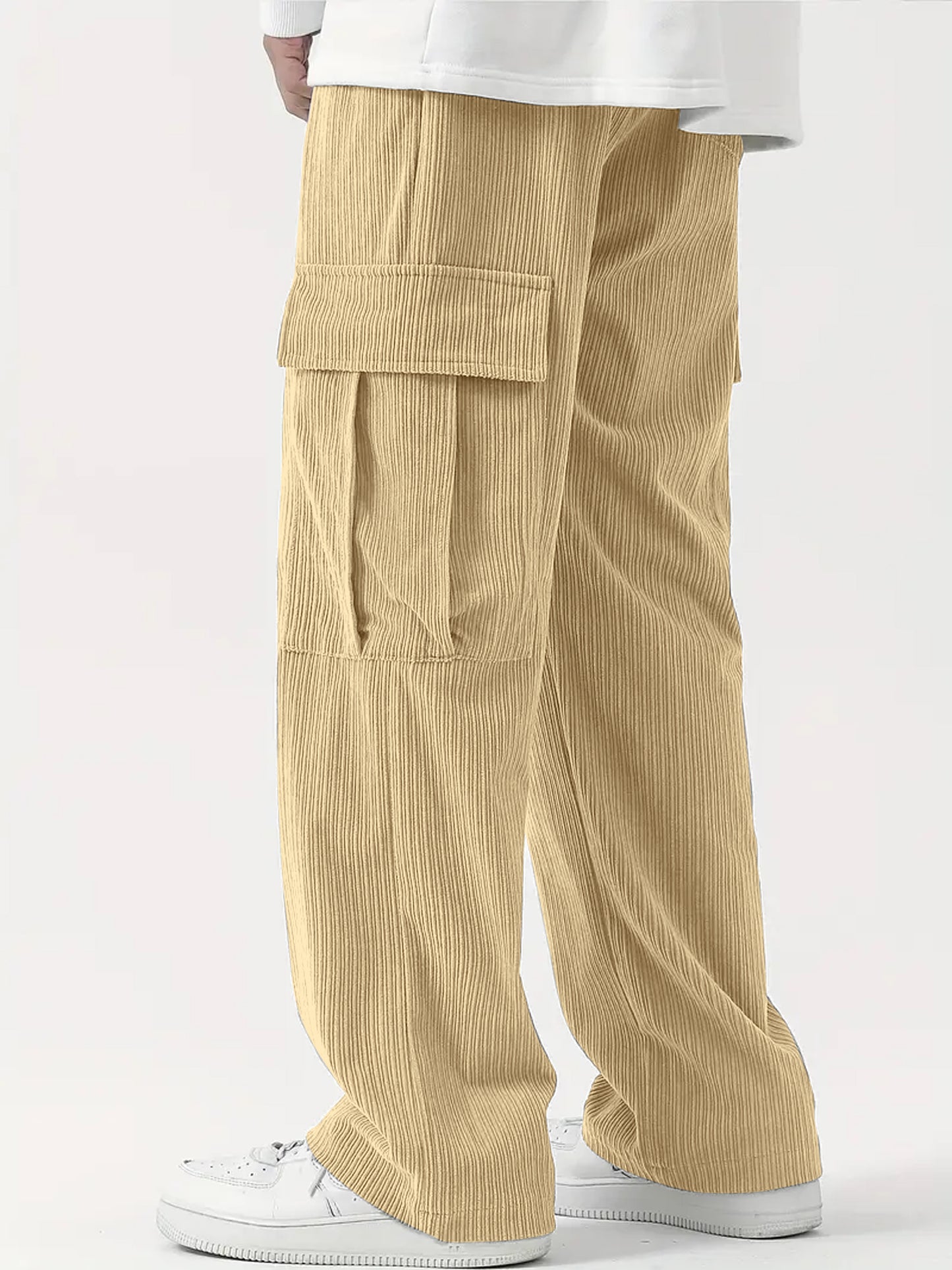 Men's Regular Fit Cotton Cargo Pants with Multiple Pockets