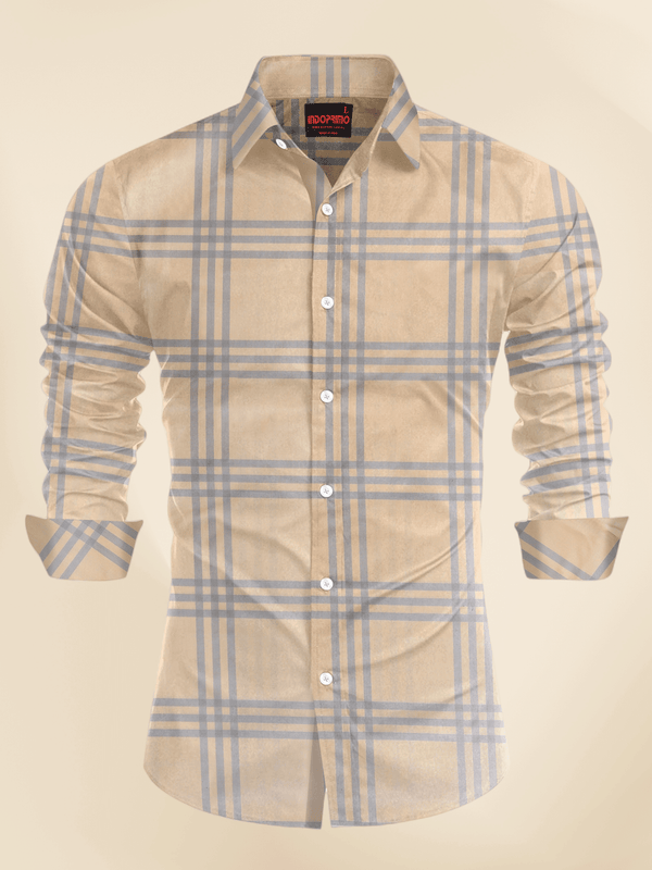 IndoPrimo Men's Classic Fit Flannel Checks Poly Cotton Casual Shirt for Men Full Sleeves - Rowdy