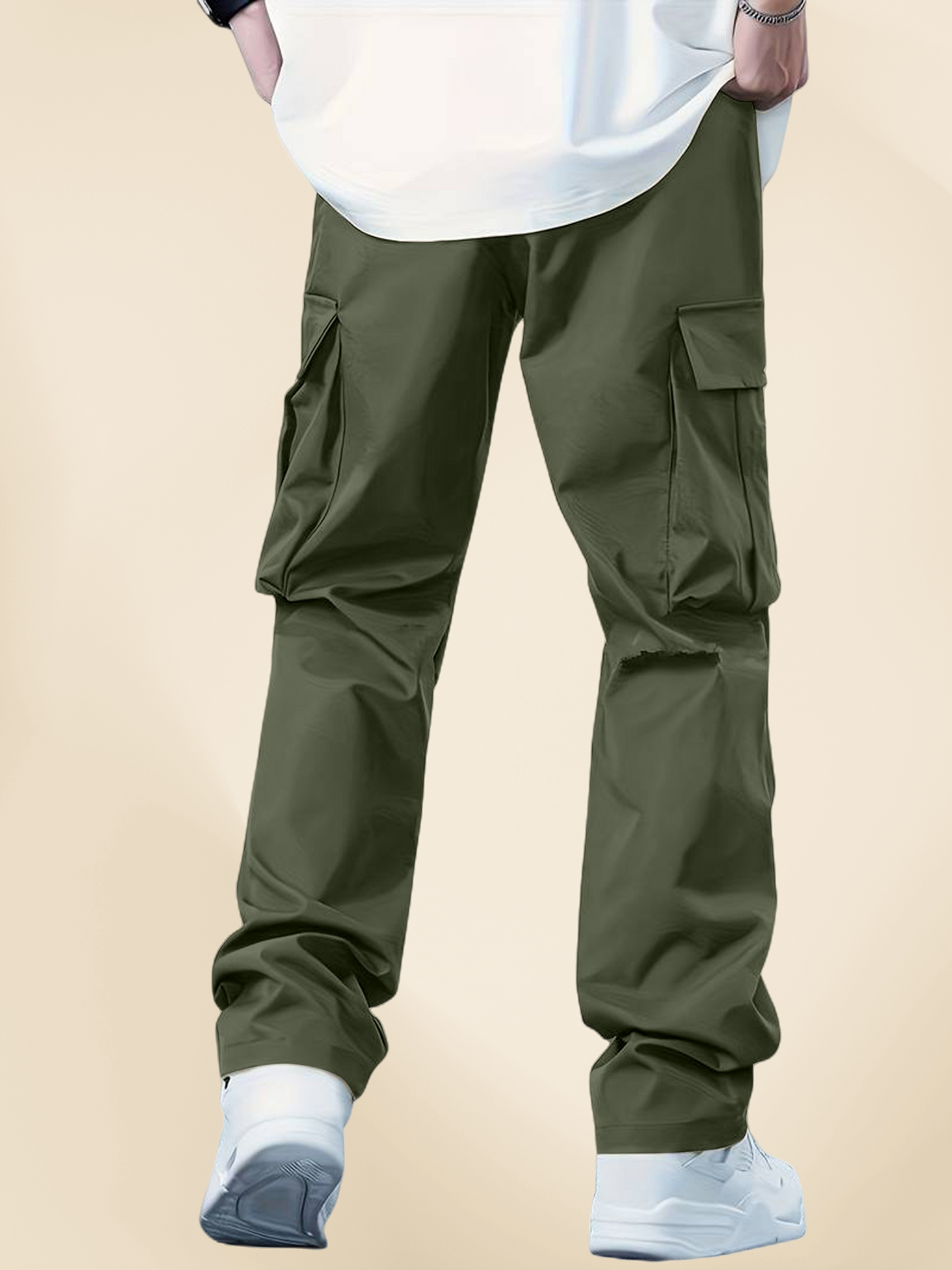 Men's Regular Fit Cotton Cargo Pants with Multiple Pockets