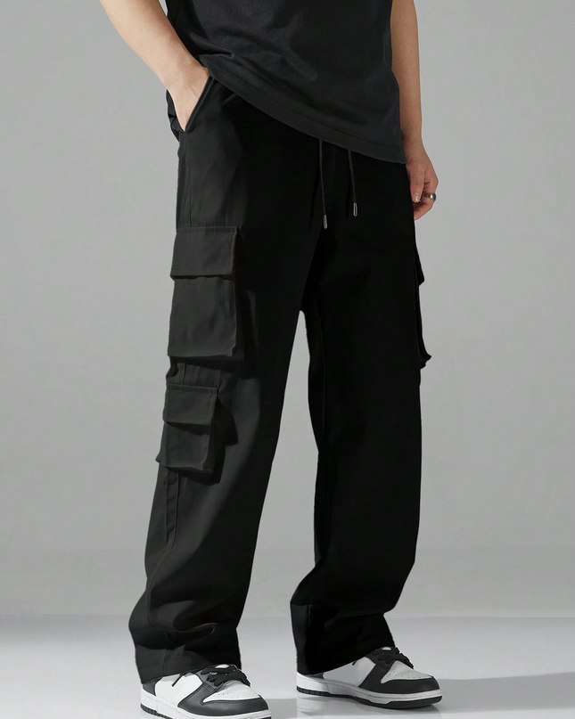 Men's Regular Fit Cotton Cargo Pants with Multiple Pockets