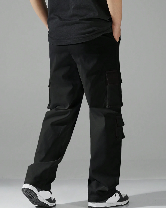 Men's Regular Fit Cotton Cargo Pants with Multiple Pockets