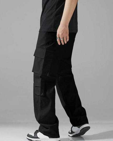 Men's Regular Fit Cotton Cargo Pants with Multiple Pockets