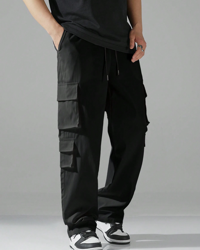 Men's Regular Fit Cotton Cargo Pants with Multiple Pockets