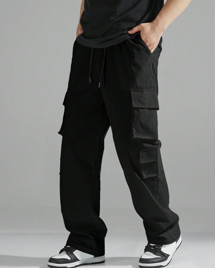Men's Regular Fit Cotton Cargo Pants with Multiple Pockets