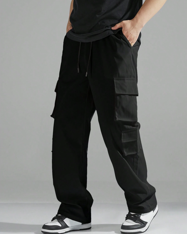 Men's Regular Fit Cotton Cargo Pants with Multiple Pockets