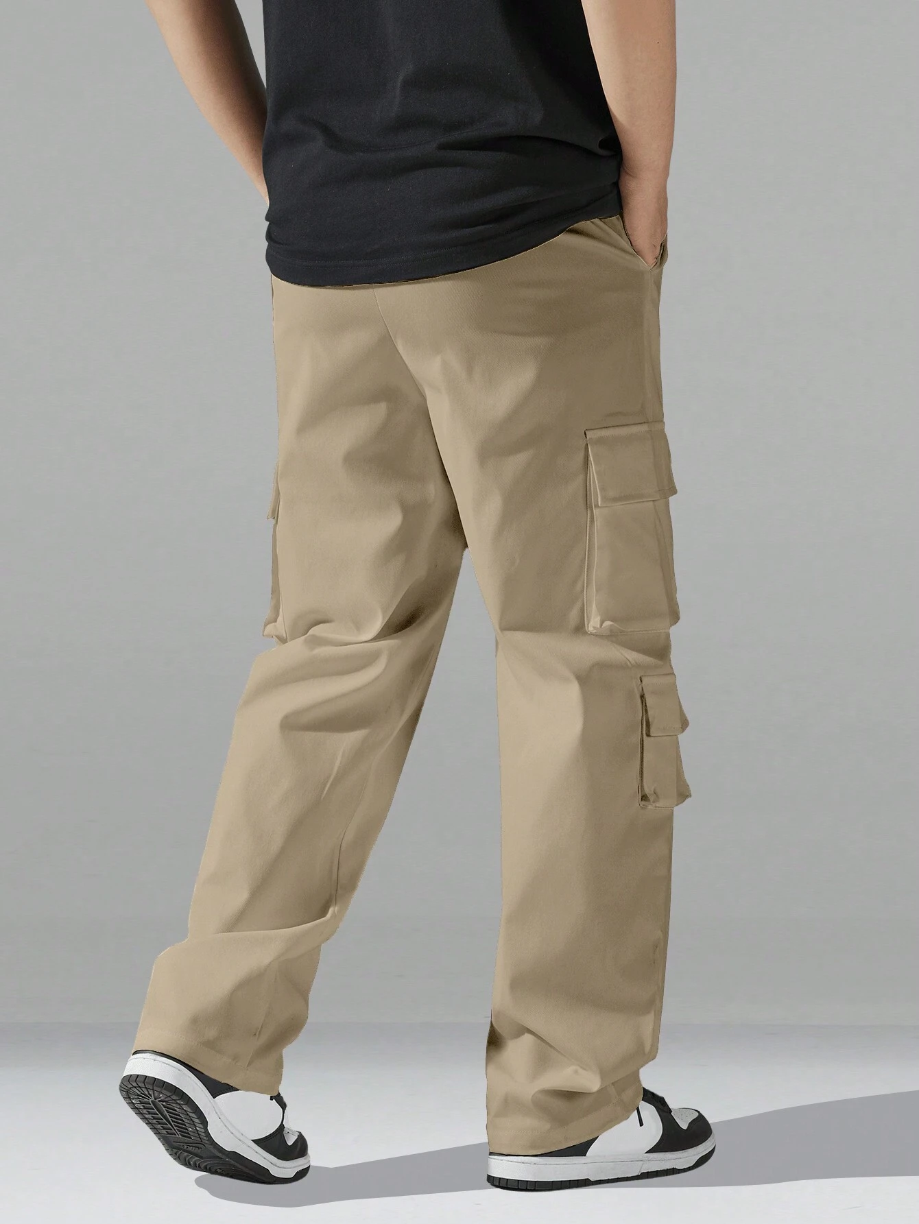 Men's Regular Fit Cotton Cargo Pants with Multiple Pockets