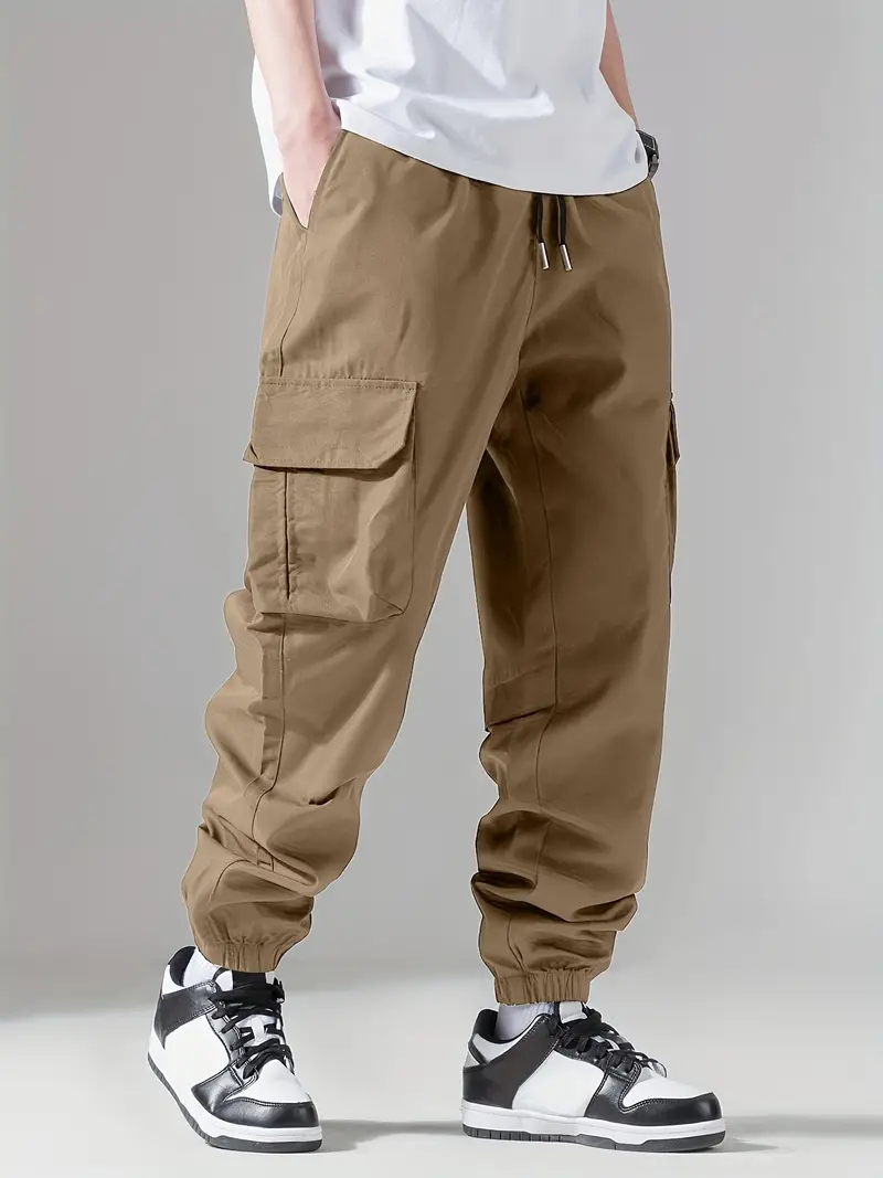 Men's Regular Fit Cotton Cargo Pants with Multiple Pockets