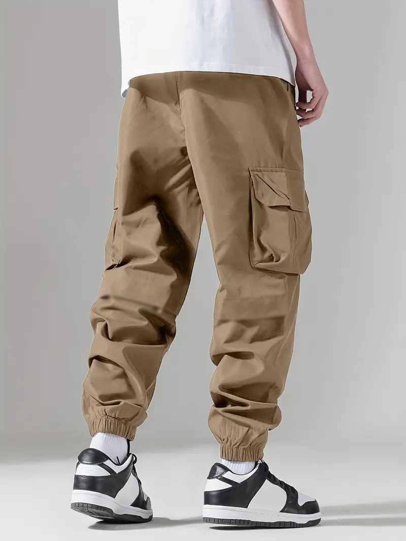 Men's Regular Fit Cotton Cargo Pants with Multiple Pockets