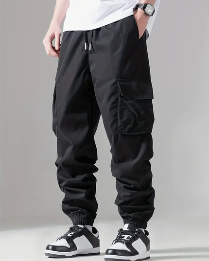 Men's Regular Fit Cotton Cargo Pants with Multiple Pockets