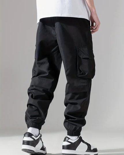 Men's Regular Fit Cotton Cargo Pants with Multiple Pockets