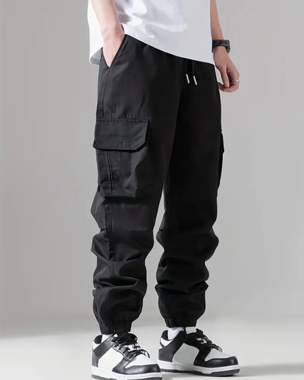 Men's Regular Fit Cotton Cargo Pants with Multiple Pockets