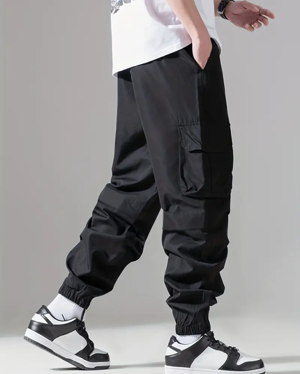 Men's Regular Fit Cotton Cargo Pants with Multiple Pockets