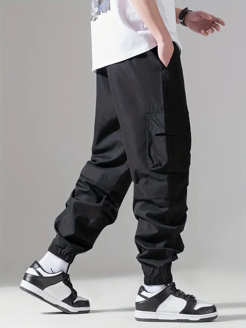 Men's Regular Fit Cotton Cargo Pants with Multiple Pockets