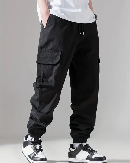 Men's Regular Fit Cotton Cargo Pants with Multiple Pockets