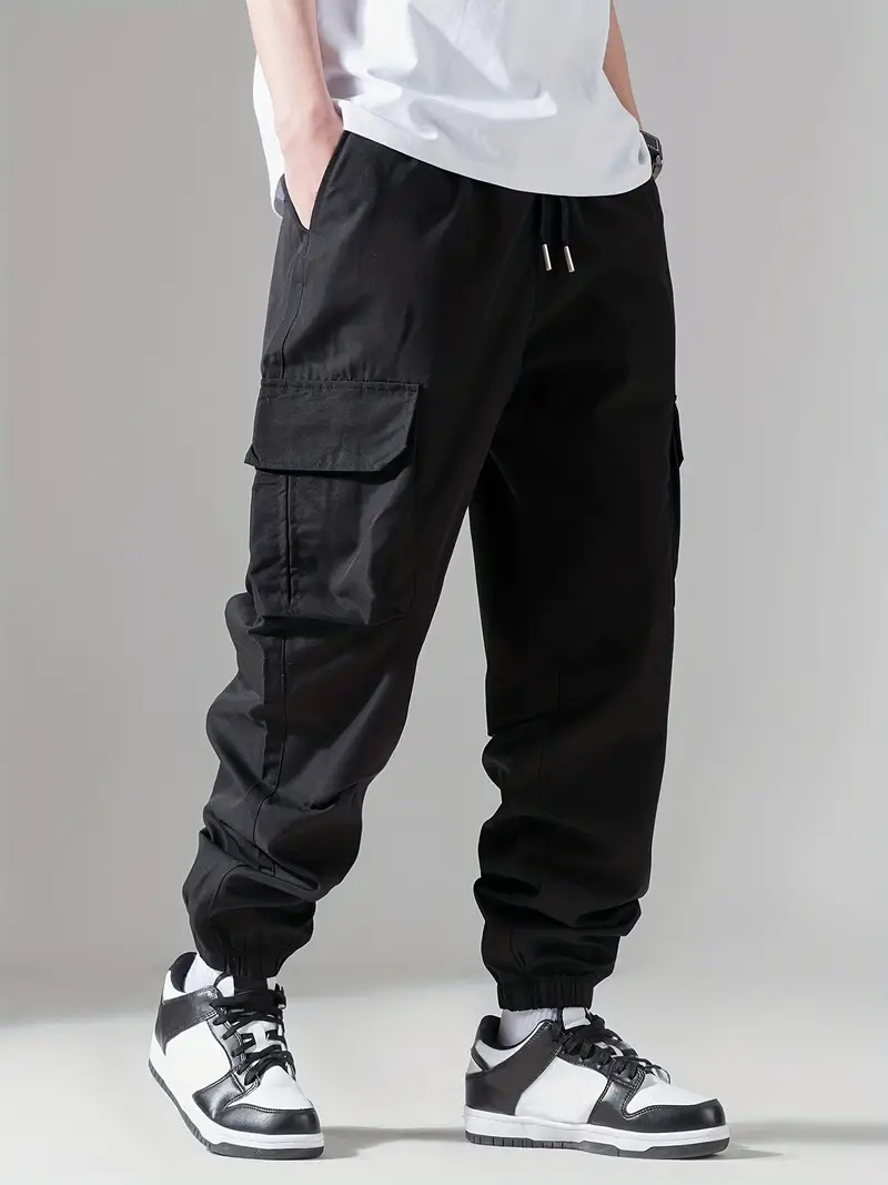 Men's Regular Fit Cotton Cargo Pants with Multiple Pockets