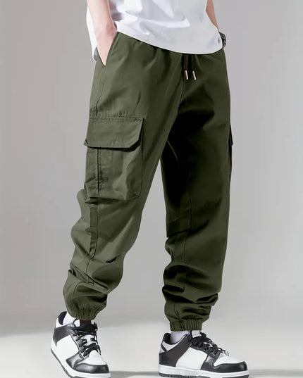 Men's Regular Fit Cotton Cargo Pants with Multiple Pockets