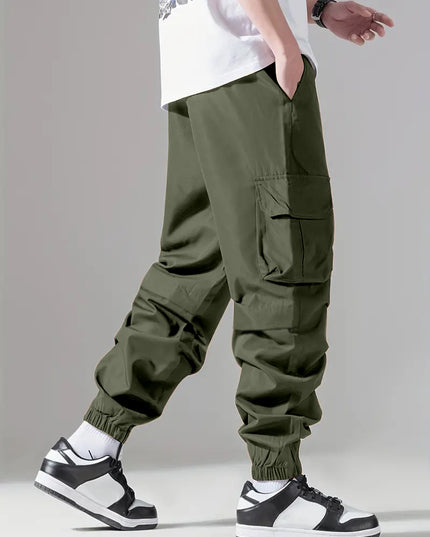 Men's Regular Fit Cotton Cargo Pants with Multiple Pockets