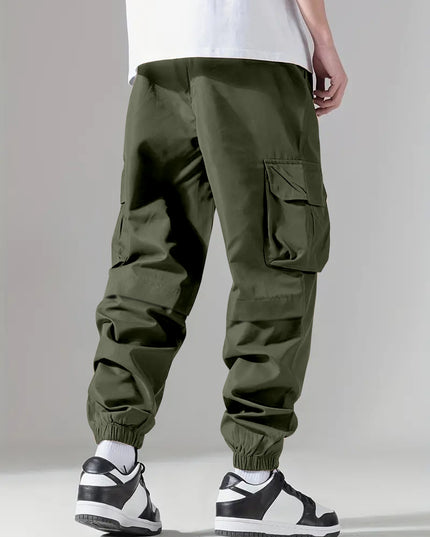 Men's Regular Fit Cotton Cargo Pants with Multiple Pockets