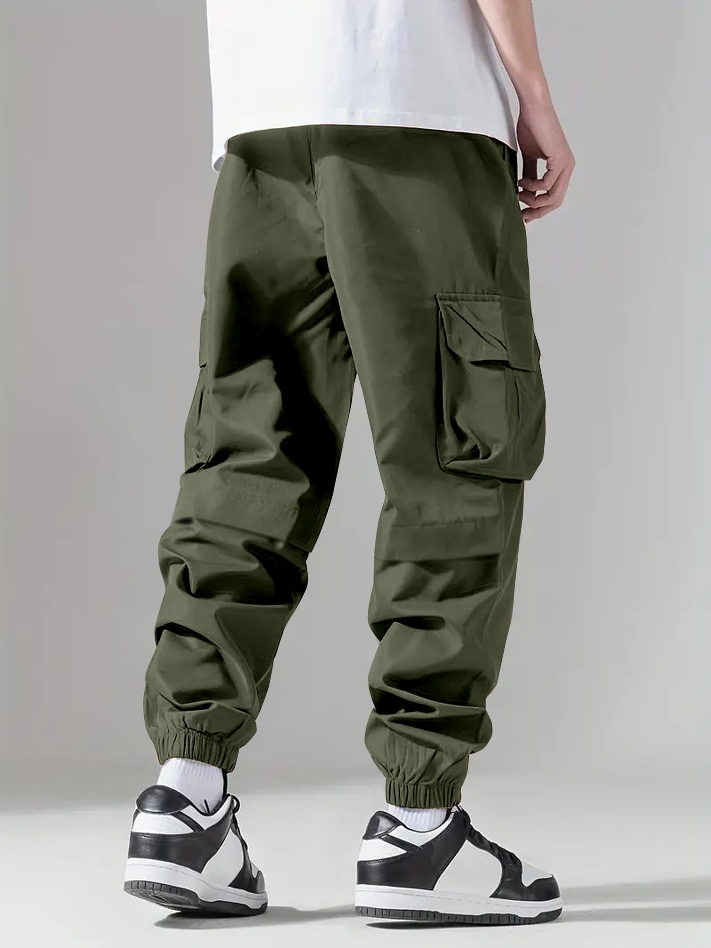 Men's Regular Fit Cotton Cargo Pants with Multiple Pockets