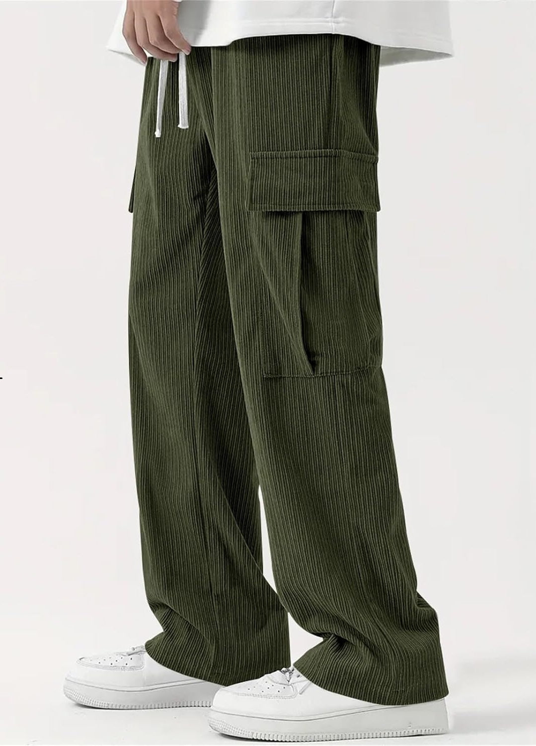 Men's Regular Fit Cotton Cargo Pants with Multiple Pockets