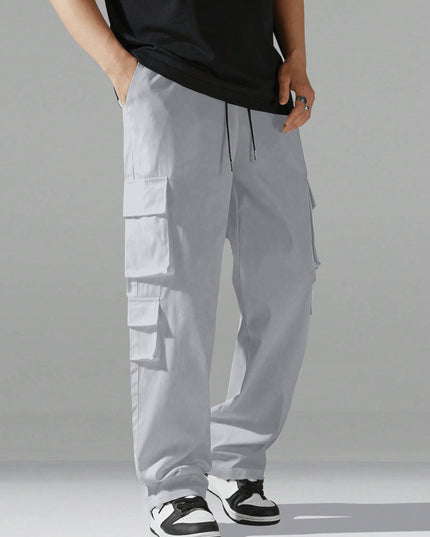 Men's Regular Fit Cotton Cargo Pants with Multiple Pockets