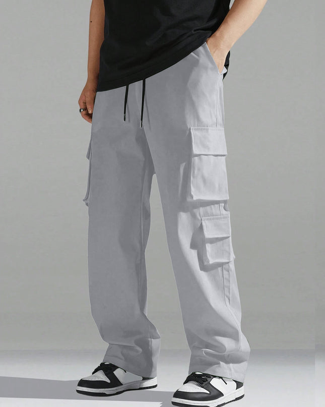 Men's Regular Fit Cotton Cargo Pants with Multiple Pockets