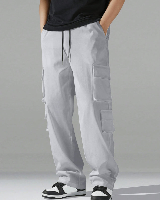 Men's Regular Fit Cotton Cargo Pants with Multiple Pockets
