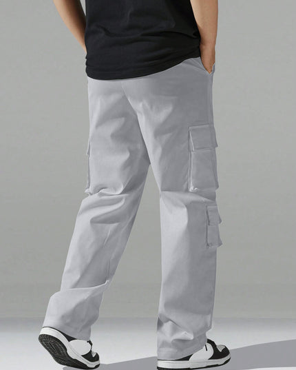 Men's Regular Fit Cotton Cargo Pants with Multiple Pockets