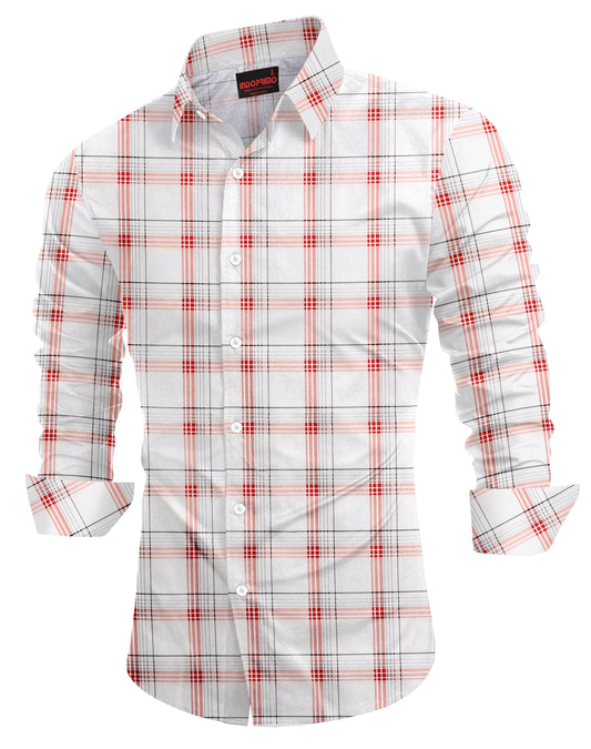 IndoPrimo Men's Poly Cotton Casual Regular Fit Windopande Checks Shirt for Men Full Sleeve (Jolly)