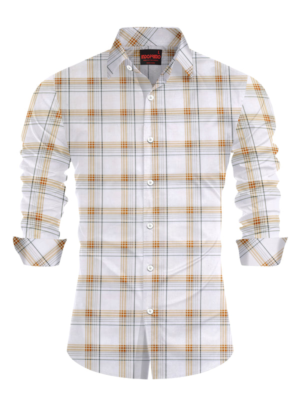IndoPrimo Men's Poly Cotton Casual Regular Fit Windopande Checks Shirt for Men Full Sleeve (Jolly)