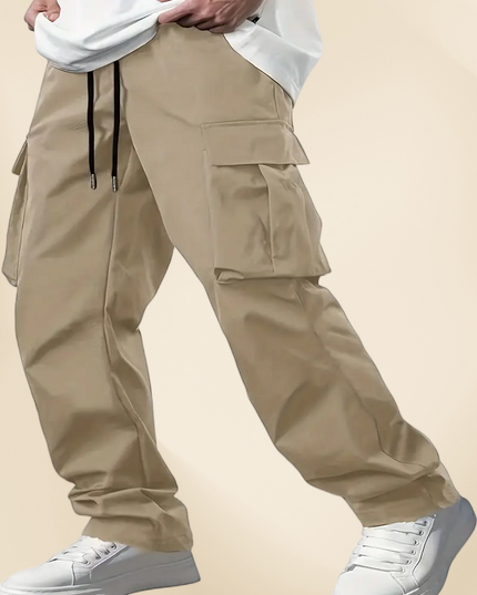 Men's Regular Fit Cotton Cargo Pants with Multiple Pockets