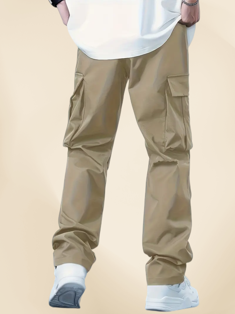 Men's Regular Fit Cotton Cargo Pants with Multiple Pockets