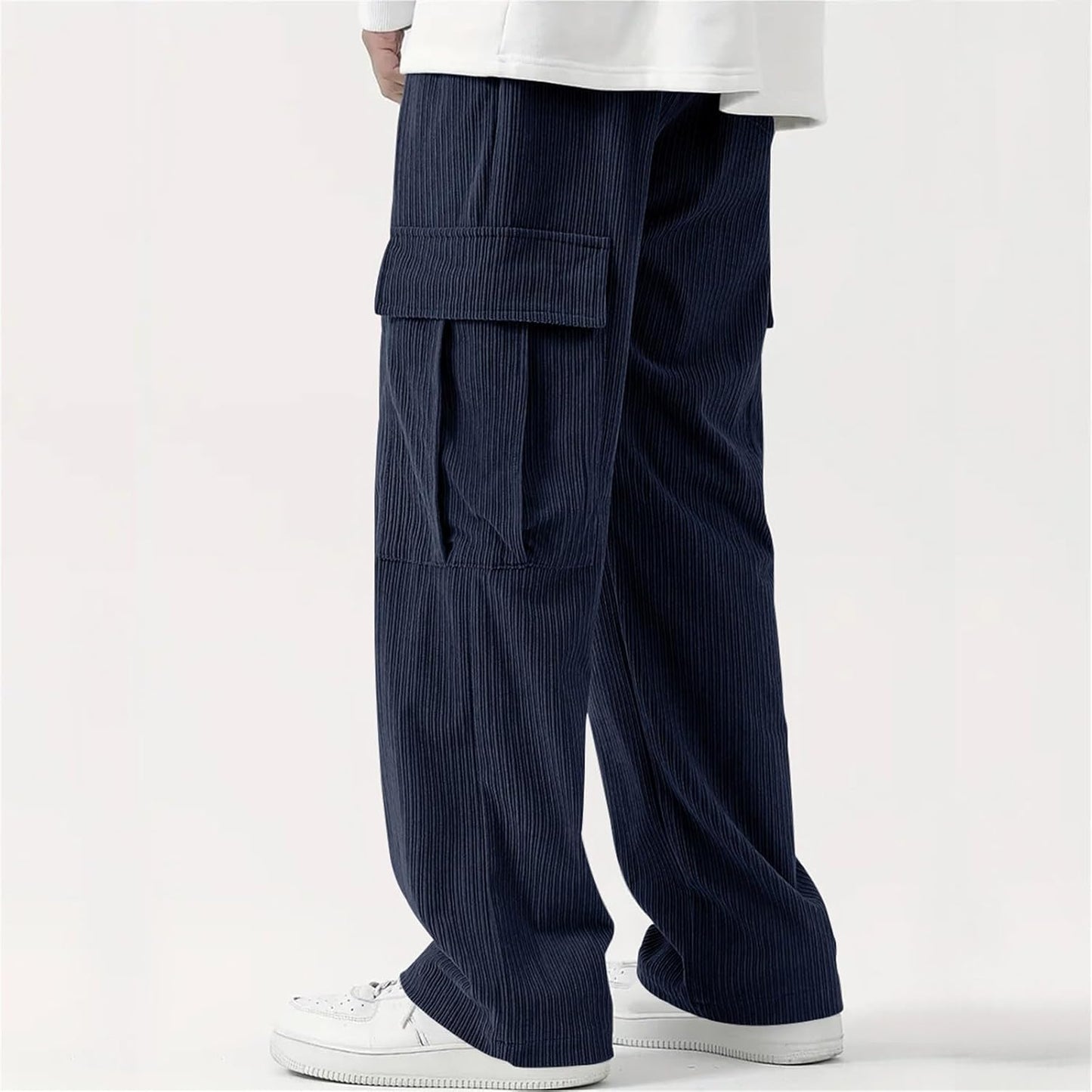 Men's Regular Fit Cotton Cargo Pants with Multiple Pockets