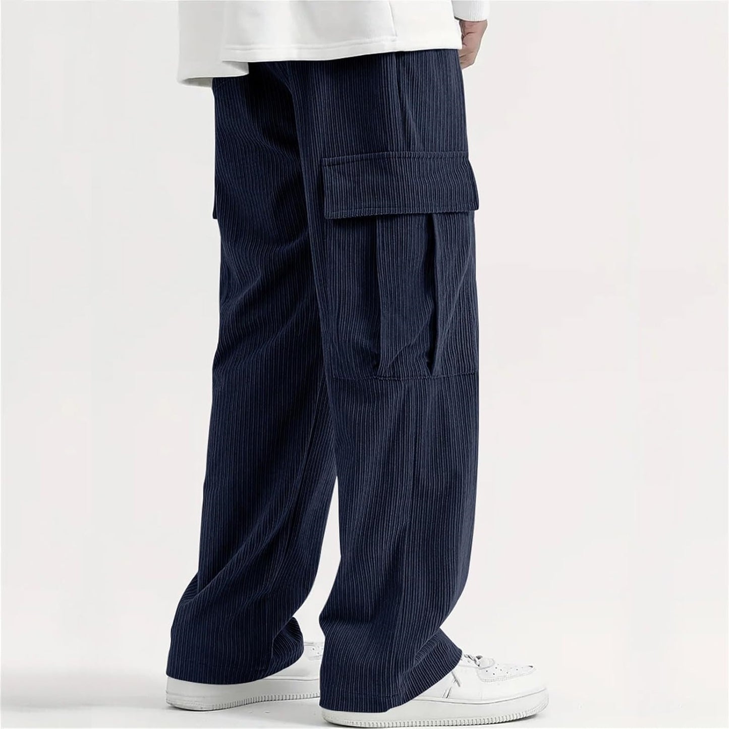 Men's Regular Fit Cotton Cargo Pants with Multiple Pockets