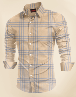 IndoPrimo Men's Classic Fit Flannel Checks Poly Cotton Casual Shirt for Men Full Sleeves - Rowdy