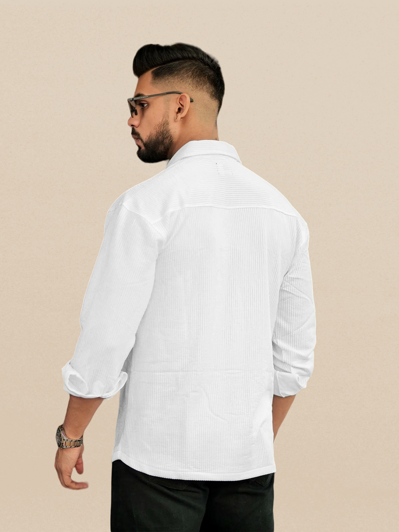 IndoPrimo Men's Regular Fit Fancy Double Pocket Casual Shirt for Men