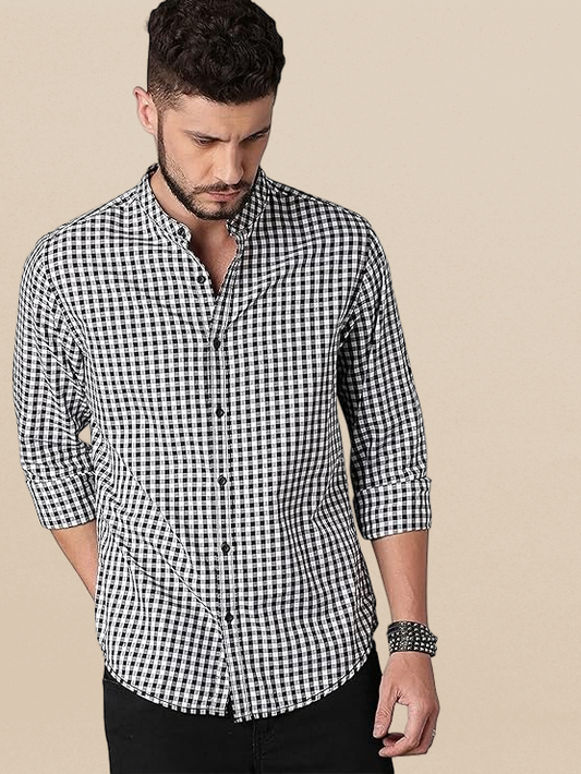 IndoPrimo Men's Cotton Casual Flannel Checks Shirt