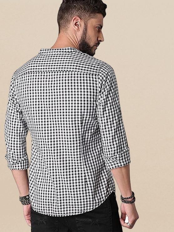 IndoPrimo Men's Cotton Casual Flannel Checks Shirt