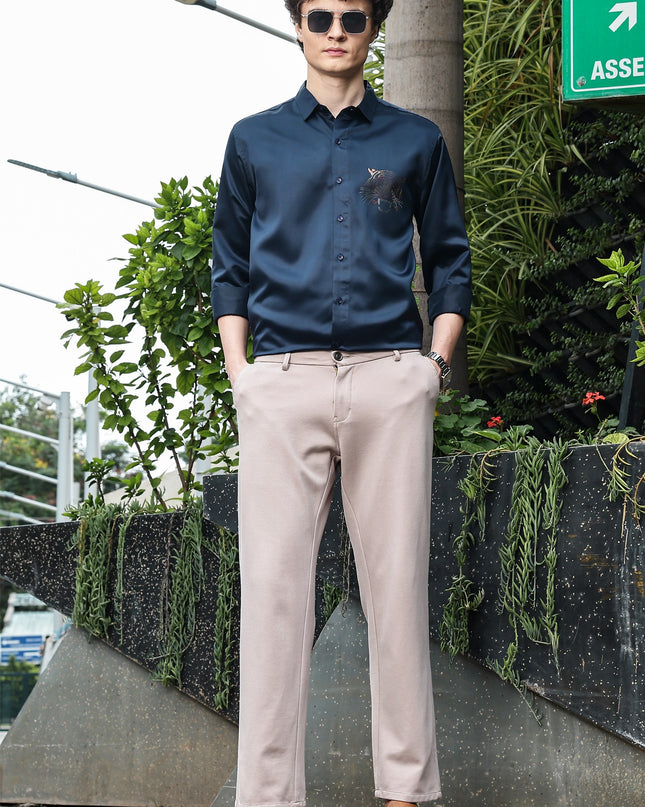 Waikawa Airblue Sequence Club Wear Satin Party Shirt