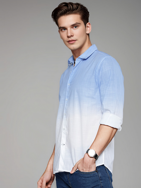 IndoPrimo Men's Cotton Casual Solid Shirt
