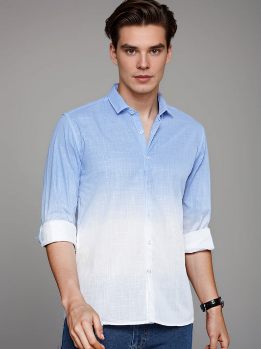 IndoPrimo Men's Cotton Casual Solid Shirt