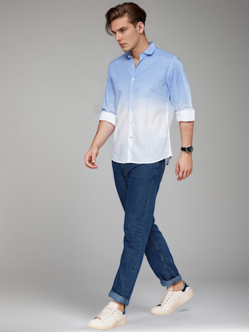 IndoPrimo Men's Cotton Casual Solid Shirt