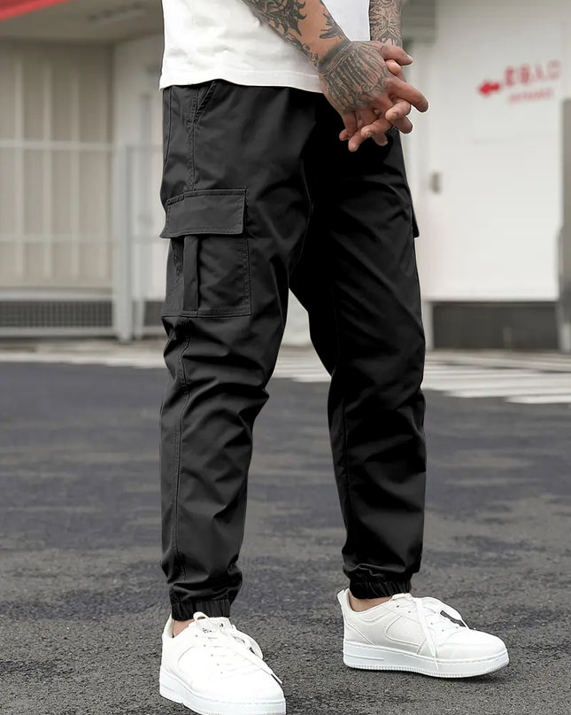 Men's Regular Fit Cotton Cargo Pants with Multiple Pockets