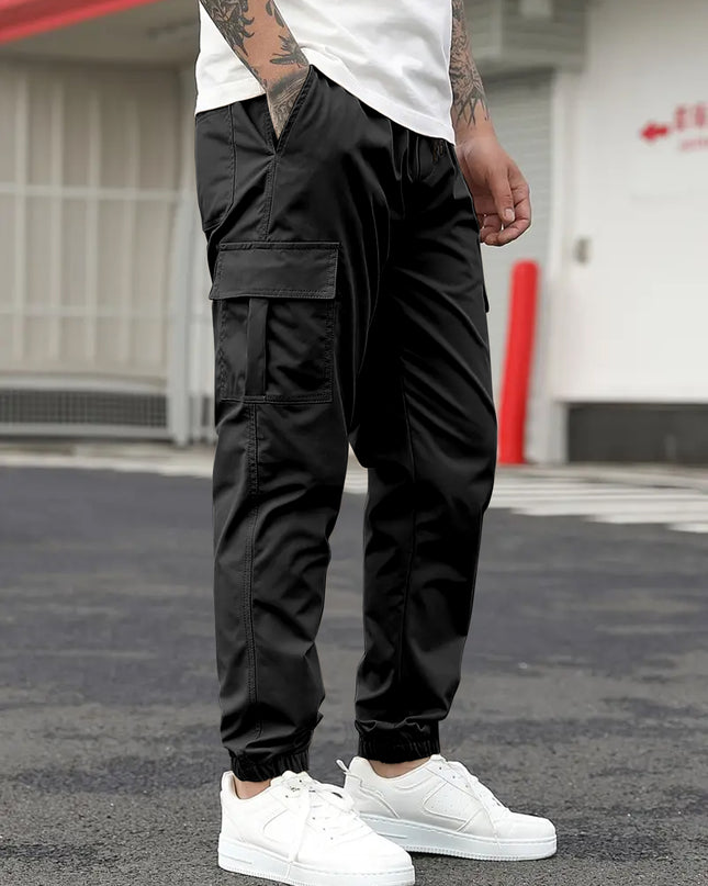 Men's Regular Fit Cotton Cargo Pants with Multiple Pockets