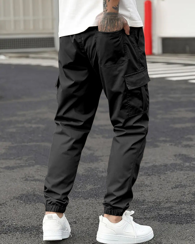 Men's Regular Fit Cotton Cargo Pants with Multiple Pockets