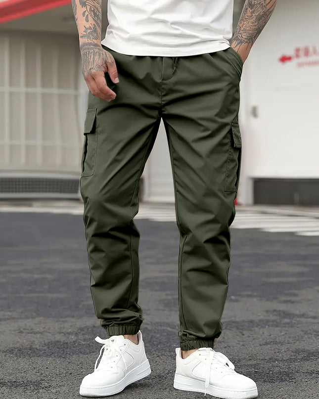 Men's Regular Fit Cotton Cargo Pants with Multiple Pockets