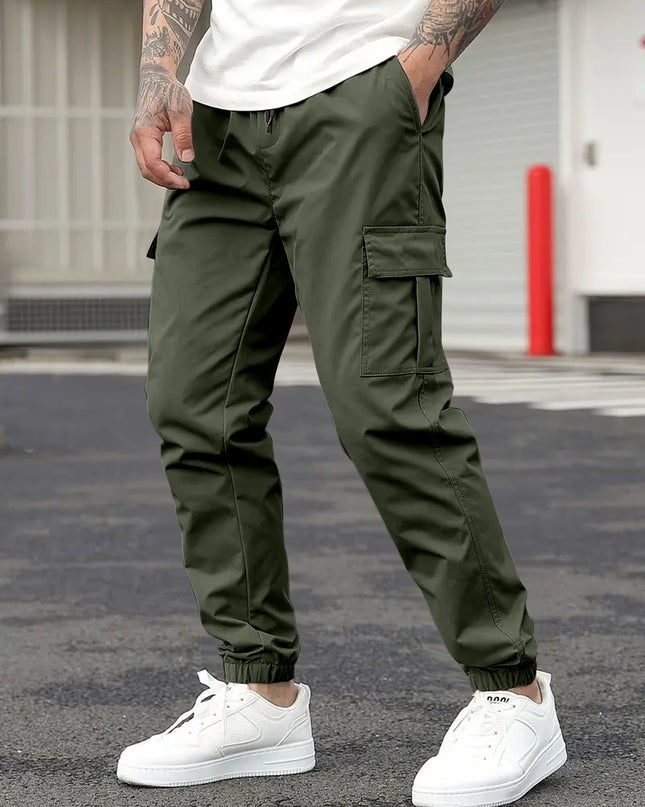 Men's Regular Fit Cotton Cargo Pants with Multiple Pockets