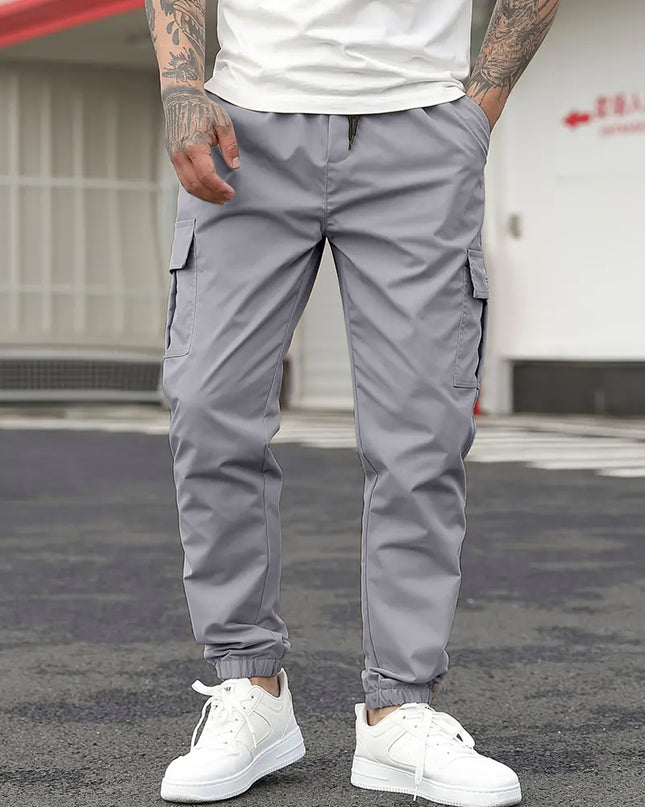 Men's Regular Fit Cotton Cargo Pants with Multiple Pockets