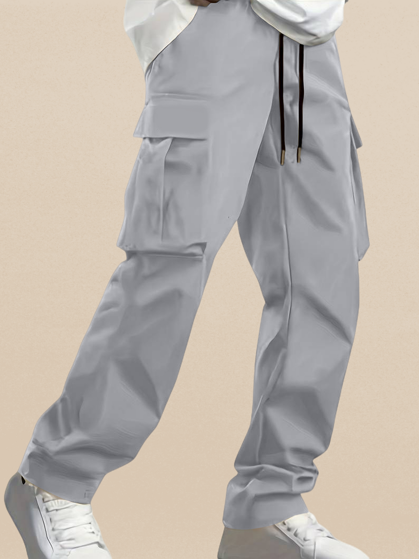 Men's Regular Fit Cotton Cargo Pants with Multiple Pockets