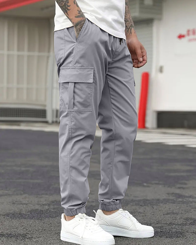 Men's Regular Fit Cotton Cargo Pants with Multiple Pockets